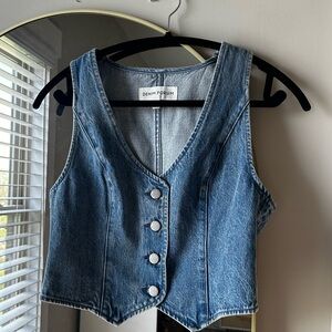 Denim Forum denim button up vest.